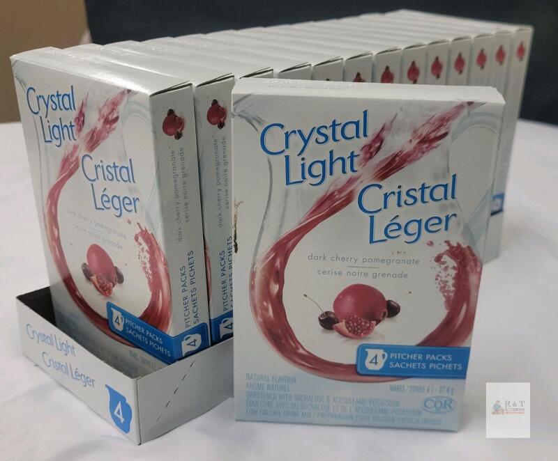 [BB JUN 02] Fourteen 4-Packs Crystal Light Dark Cherry Pomegranate Flavor . 4 Pitcher Packs Per Box