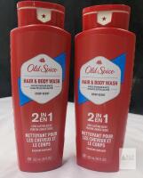 Two (2) New Old Spice Crisp Scent Body Wash Bottles . 532ml Bottles