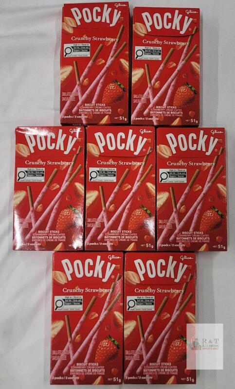 7-Boxes New Pocky Crunchy Strawberry Biscuit Sticks . BB 2026 NO 23