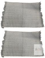 2 New 16" &times; 24" Gray Ultra Soft Braided Bathroom Rugs With Non-Slip Backings