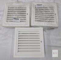 Three (3) New 5.5" Outdoor Dryer Vent Cover Replacement, Louvered Outside Exhaust Vent Cover,5 Inch Hood Duct Cap with Removable Mesh,Pest Proof Plastic Wall Vent Cap