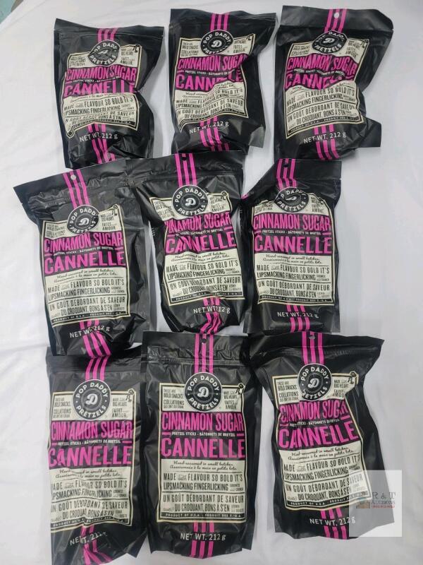 [BB 2025 04 14] 9 Bags Pop Daddy Cinnamon Sugar Pretzel Sticks , 212g Bags