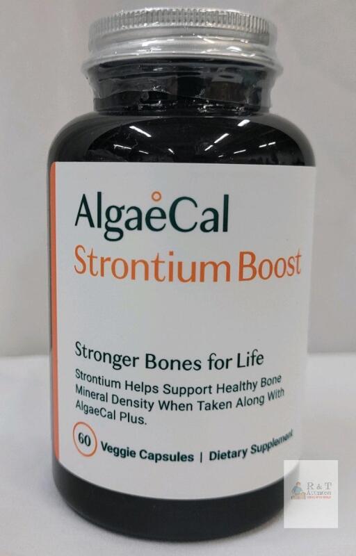 New - AlgaeCal Strontium Boost - Clinically Supported Strontium Citrate 680 mg Capsules Bone Strength Supplement , 60 Veggie Capsules . EXP 2028 / 05
