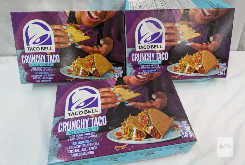 feb 2026 Taco Bell Crunchy Taco Cravings Kit, 12 Crunchy Shells, Mild Sauce & Seasoning, 8.85 oz
