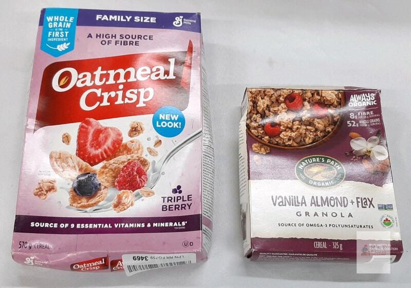 bb 2025 General Mills Oatmeal Crisp Triple Berry Family Size 570g & Nature&rsquo;s Path Organic Granola 325g