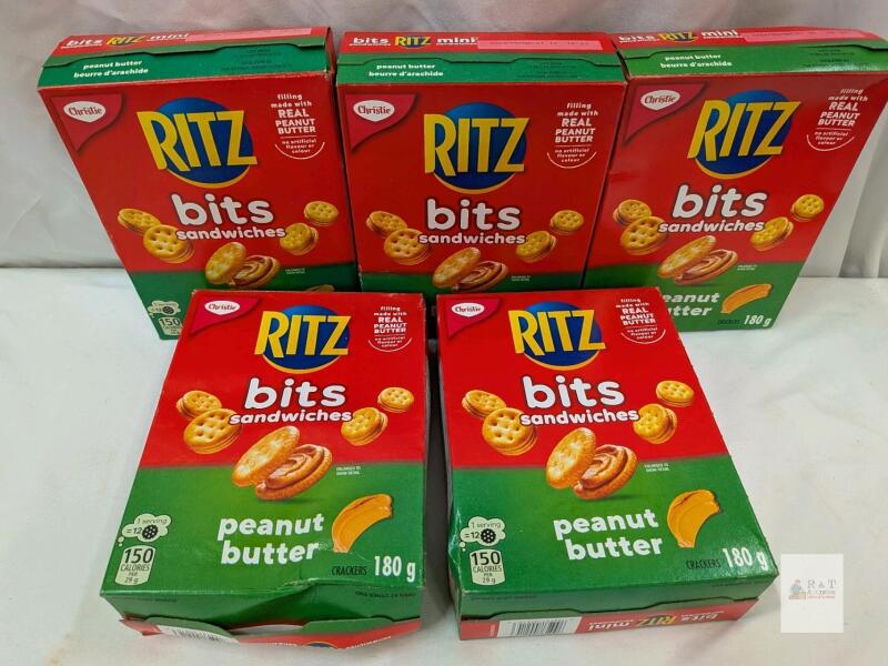 Ritz Bits Sandwiches Peanut Butter Crackers 180g &ndash; 5 Boxes, Expiry May 2026 Lot 2023MA05E327