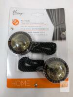 Kenney Magnetic Curtain Holdback Pair, Marble Finish, No Tool Installation, Model KNM92676, UPC 042437952668