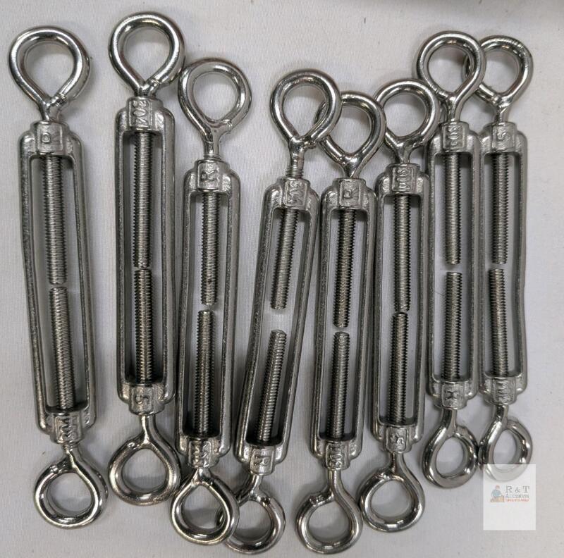 WG Eye to Eye Turnbuckles, 5/16" Thread, 800 lbs WLL, Galvanized Steel, Set of 8