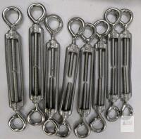 WG Eye to Eye Turnbuckles, 5/16" Thread, 800 lbs WLL, Galvanized Steel, Set of 8