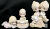 Vintage Precious Moments Figurines, Framed 12" &times; 16" Stitch Art & Mini Snow Globe, Ceramic Figures, Personalized Silverplate Blocktoy Bank, Scioto Molds Ceramic Musical Box Bunnies & 2&times; Collectable Plates in Frames - 2