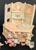 Vintage Precious Moments Figurines, Framed 12" &times; 16" Stitch Art & Mini Snow Globe, Ceramic Figures, Personalized Silverplate Blocktoy Bank, Scioto Molds Ceramic Musical Box Bunnies & 2&times; Collectable Plates in Frames - 6