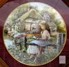 Vintage Precious Moments Figurines, Framed 12" &times; 16" Stitch Art & Mini Snow Globe, Ceramic Figures, Personalized Silverplate Blocktoy Bank, Scioto Molds Ceramic Musical Box Bunnies & 2&times; Collectable Plates in Frames - 13