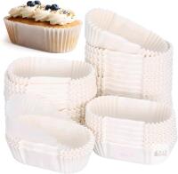 New Cabilock Cupcake Liners Paper 1000Pcs Oval Cake Paper Cups Grease Proof Cupcake Liners Boat Shape Paper Cups Bread Paper Trays for Cake Balls Muffins Cupcakes Bread Loaf Pans for Baking