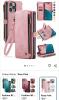 5 New Defencase Compatible with iPhone 12 Pro Max Case Wallet with RFID Blocking Card Holder for Women Men, PU Leather Magnetic Snap Flip Zipper Strap Wallet Phone Case Fit for iPhone 12 Pro Max, Rose Pink - 3