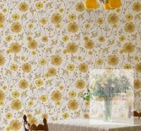 New - LwenSnow Sunflower Yellow & white floral Peel-N-Stick Wallpaper . Measures 17.5"&times;236"(19.5ft)