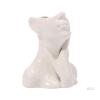 Modern White Abstract Face Ceramic Vase, 5.5" Tall, Glossy Finish, Home Decor Accent