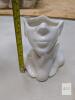 Modern White Abstract Face Ceramic Vase, 5.5" Tall, Glossy Finish, Home Decor Accent - 2