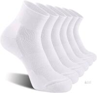 New 6-Pack Size LG (9-12) Men's CS CELERSPORT 6 Pack Ankle Socks with Cushion, Sport Athletic Running Socks