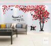 New 118" &times; 60" 3D Tree Wall Stickers - DIY Photo Frame Bird Tree Wall Decal Family Photo Frame Sticker Murals Wall D&eacute;cor for Living Room Bedroom TV Background Hall Home Decorations(L,Red Right)