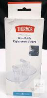 new Thermos FUNtainer 14 oz Replacement Straws (F405RS), 2-Pack, BPA-Free, Dishwasher Safe