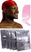 5 New 2-Pack RED & PINK DuragPro 100% Premium Satin Unisex Durags