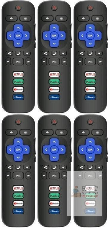 6 New BraiNice Roku TV Replacement Remote Controls, w/Netflix, Disney, YouTube and Apple TV Button (3 Packs of 2)