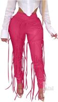 New Size 2XL* Women's Supremely Strappy Back-Zip Pleather Pants (See Photos For Measurements)