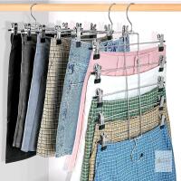 New 3 Piece Pants Hangers Space Saving,Skirt Hanges with Clips 5 Tier, Closet Organizers and Storage Magic Hangers, Clothes Hangers Space Saver, Closet Organization for Skirts, Trousers, Jeans, Leggings +
