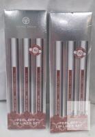2 new Young Vision Peel Off Lip Liner Set - 3 Waterproof Matte Shades, 3ml Each, Original Packaging,