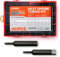 New Dowire Heat Shrink Tubing Kit - 3:1 Ratio - Adhesive Lined - Wire Shrink Wrap Tubing - Waterproof Marine Grade Shrink Tube - 180 PCS - Black