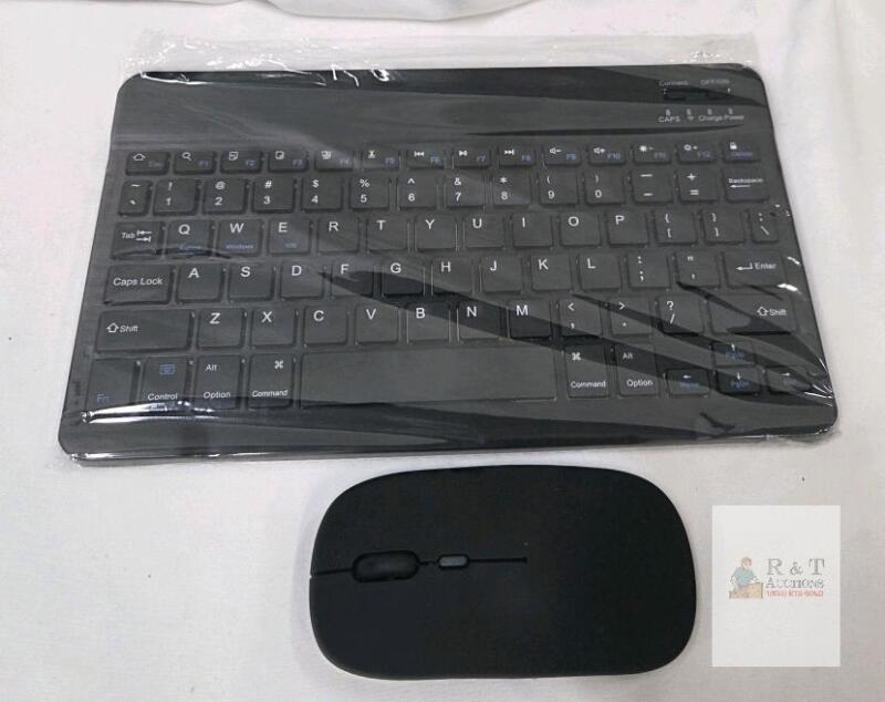 Mini Bluetooth Keyboard & Dual-Mode Wireless Mouse Combo, Black, Rechargeable, QWERTY Layout