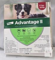 Advantage II Large Dog 11&ndash;25kg 2 Doses Flea & Lice Topical, Imidacloprid 9.1%, Elanco, Lot E243650A