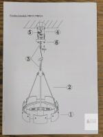 New - 6-Light Chrome Cage Etched Glass Chandelier . Model # MJ025