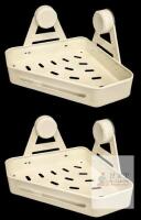 New 2-Pack Metal Shower Corner Shelves, No-Drill, Strong Suction, 9" &times; 9" &times; 2" High