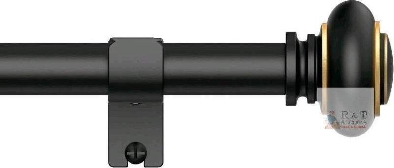 New Curtain Rod 110 Inch, 118-inch Rod Adjustable Length Heavy Duty Diameter 7/8 inch, Decorative Finials, Black