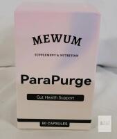 NEW MEWUM ParaPurge 60 Capsules Gut Health Support with Fenbendazole 74mg, Ivermectin 4mg, Exp 2028