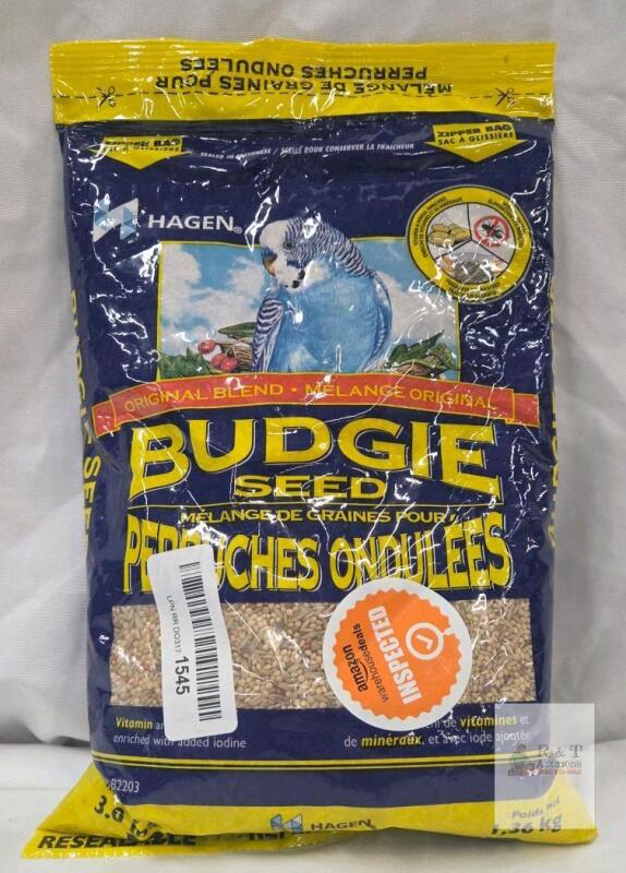 Hagen Budgie Seed Original Blend 3 lb (1.36 kg) Resealable Bag, Exp 2027, Lot 5186 4480