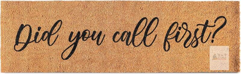 Did You Call First Doormat 50x15 Inch, Funny Long Door Mat for Covered, Large Welcome Mat, Did You Call Doormat w/Nonslip Backing Outdoor