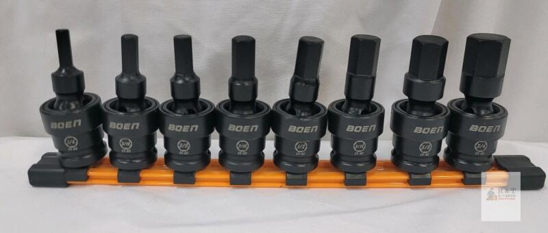 New - BOEN 8pc. 1/2" Drive Universal Joint Driver Impact Socket Set .