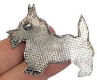 Vintage Possible Sterling Silver Scottie Dog Brooch, 2" Long, Tarnish Polishes Well, Non-Magnetic