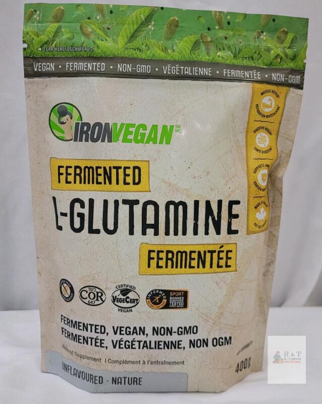 New - Iron Vegan Fermented L-Glutamine Powder . Support muscle repair, digestive health, and immunity . 400g bag . BB 2027 / 05