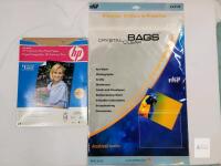 New Acid Free 13.5"&times;19 &frac14;" Clear Photo Bags &times;25 & 18 HP 8.5"&times;11" Soft Gloss Inkjet Paper