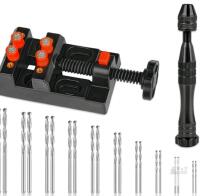 New - 32pc. Pin Vise Hand Drill Kit for Jewelry Making - 0.8-3.0mm HSS Micro Twist Drill, Carving Clamp and PCB Drills, Rotary Hand Press for Resin, Wood, Plastic