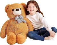 New EARTHSOUND Giant Teddy Bear Stuffed Animal ,Large Plush Toy Big Soft Toys,Huge Life Size Jumbo Cute Oversized Fat Bears Animals,Gifts for Girls Boys Kids Girlfriend (Brown, 30 inches)