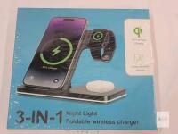 New - 3-in-1 Night Light Foldable Wireless Charger