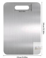New - Stainless Steel Cutting Board, Double-Sided Stainless Steel Chopping Board . 13"&times;9"
