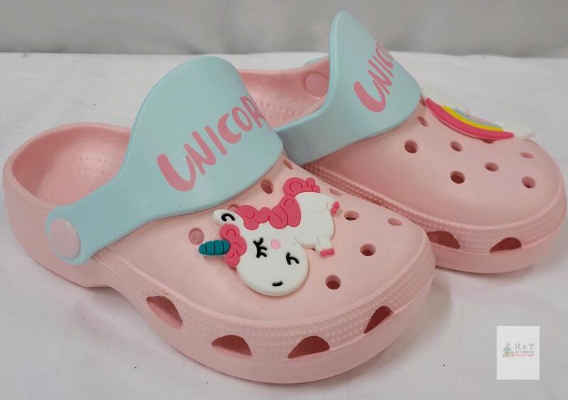 New - Unicorn Girls Summer Lightweight Sandals Shockproof Non-Slip Garden Shoes Slip on Water Pool Beach Slipper (Pink) 17