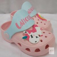 New - Unicorn Girls Summer Lightweight Sandals Shockproof Non-Slip Garden Shoes Slip on Water Pool Beach Slipper (Pink) 14