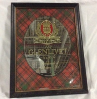 Bar Sign GLENLIVET Scotch Bar Mirror framed 18 x 24 in