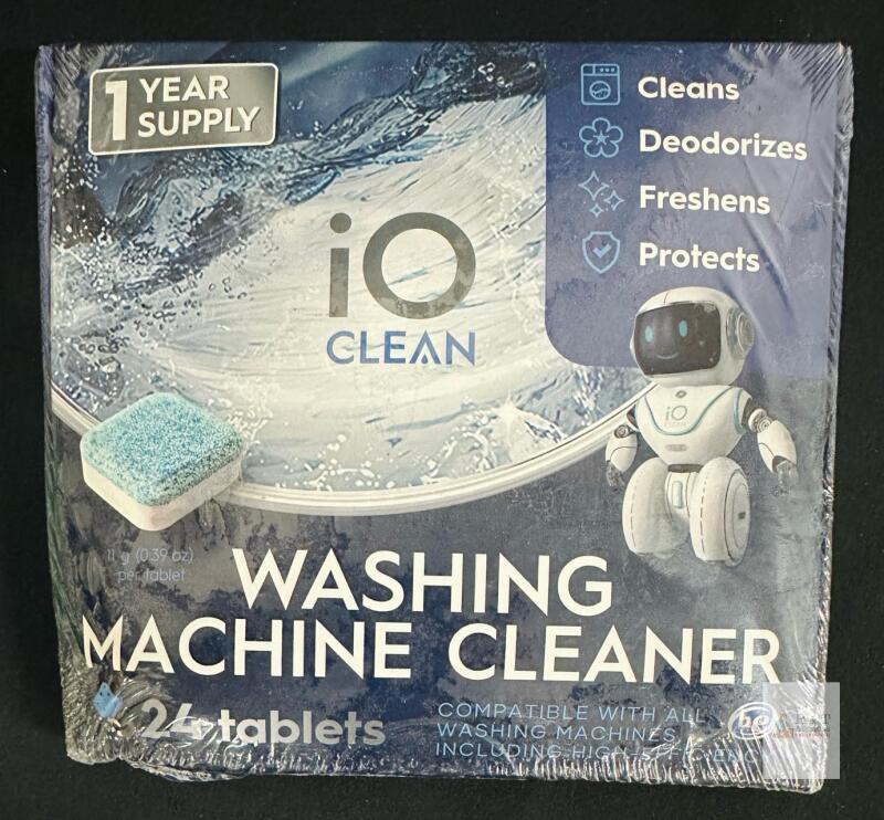 iO Clean Washing Machine Cleaner Tablets, 24 Count, HE Compatible, 2-Year Shelf Life